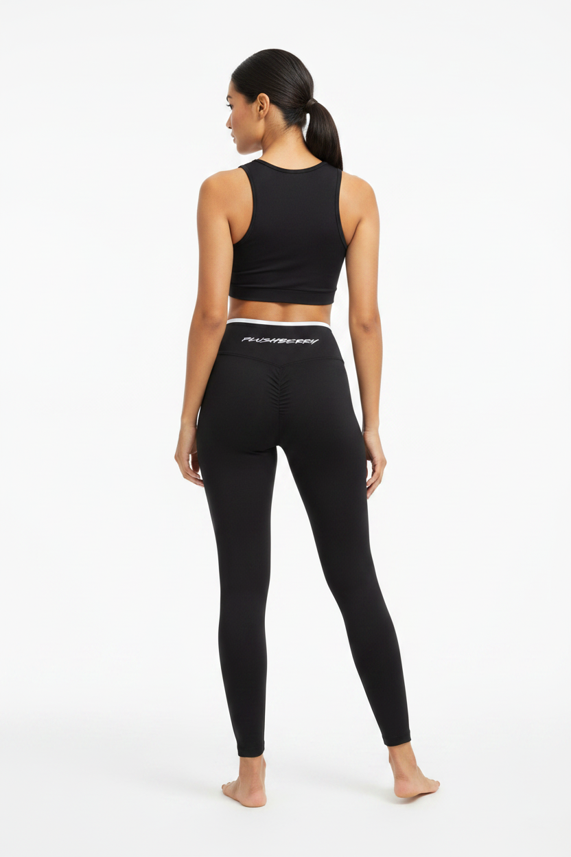 Teddy-Touch High-Waisted Scrunch Leggings by Plushberry