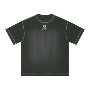 Plushberry Happiness Requires Struggle Contrast Stitch Loose Tee