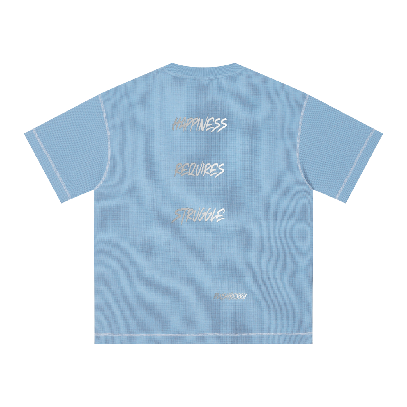 Plushberry Happiness Requires Struggle Contrast Stitch Loose Tee