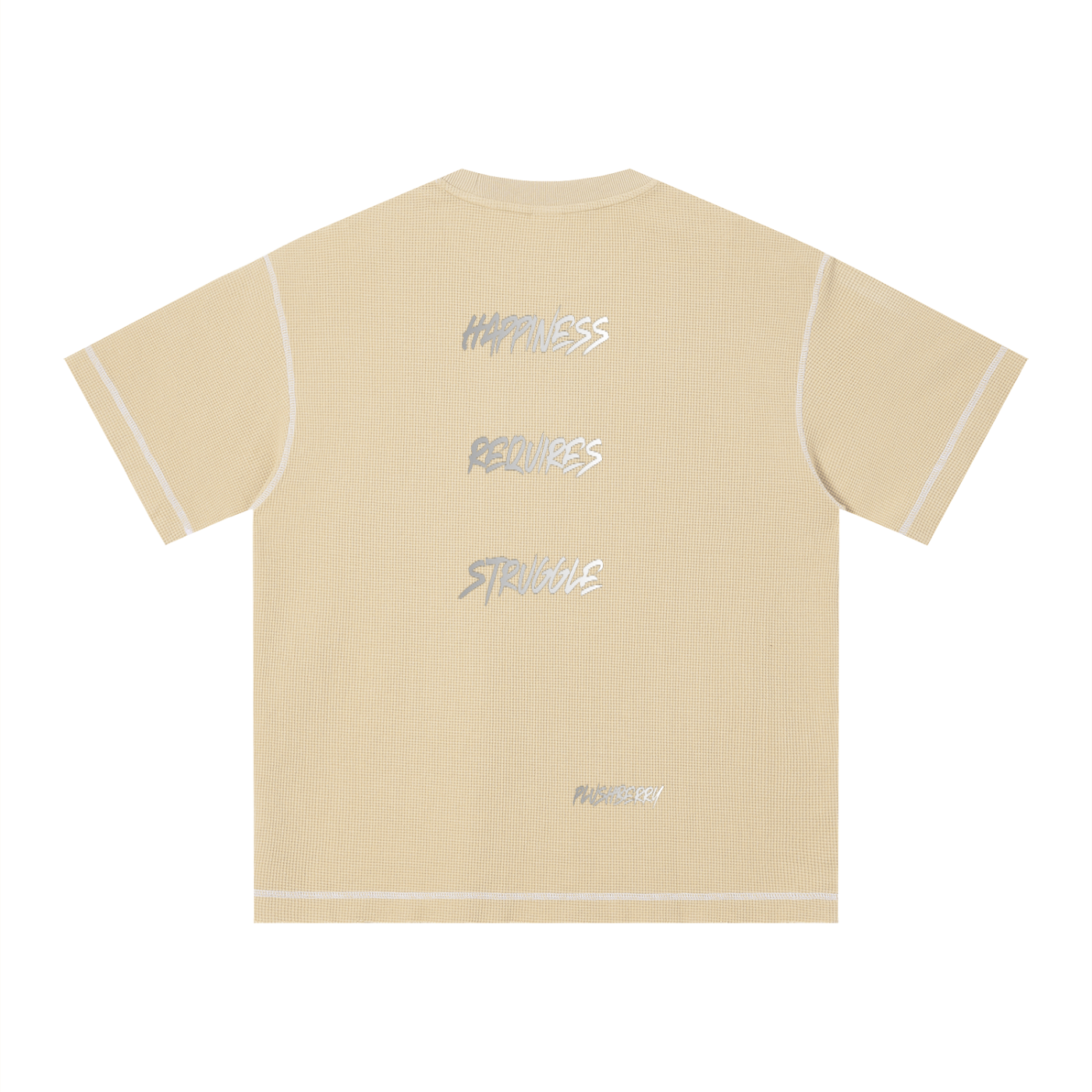 Plushberry Happiness Requires Struggle Contrast Stitch Loose Tee