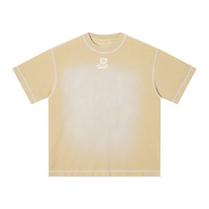 Plushberry Happiness Requires Struggle Contrast Stitch Loose Tee